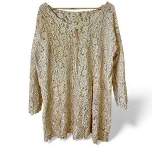 Vintage Robin Kaplan Cream Lace dress or coverup